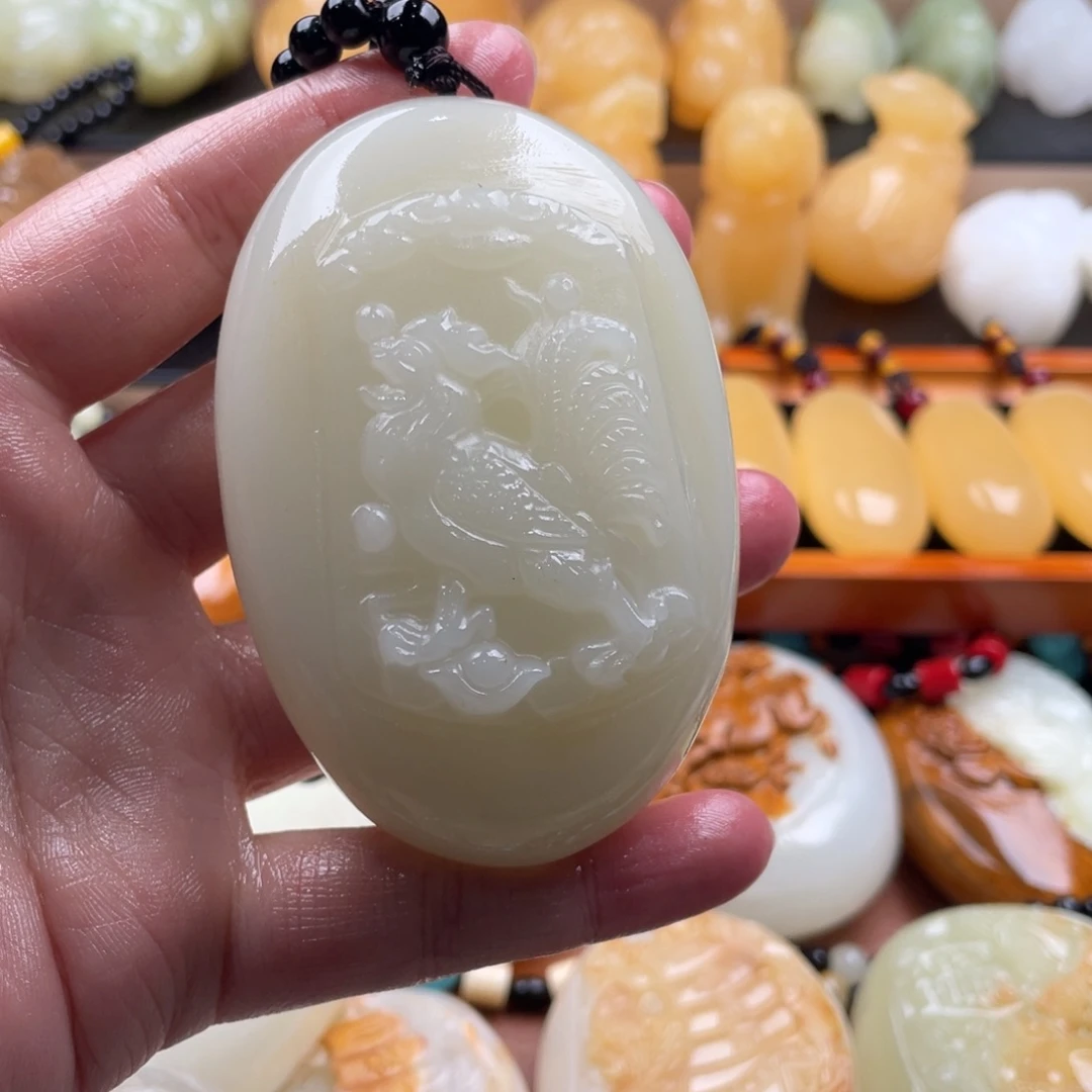 红***王石材天然古青石手把件