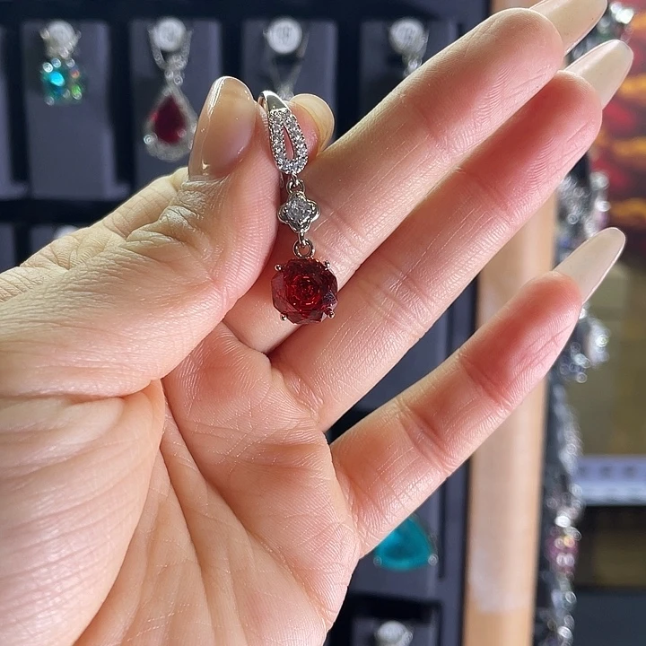 碧玺猫眼银S925镶嵌耳饰