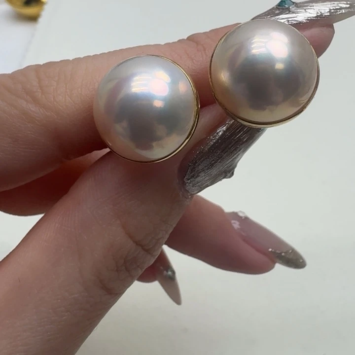 拼合珍珠（马贝珠）耳饰未镶嵌