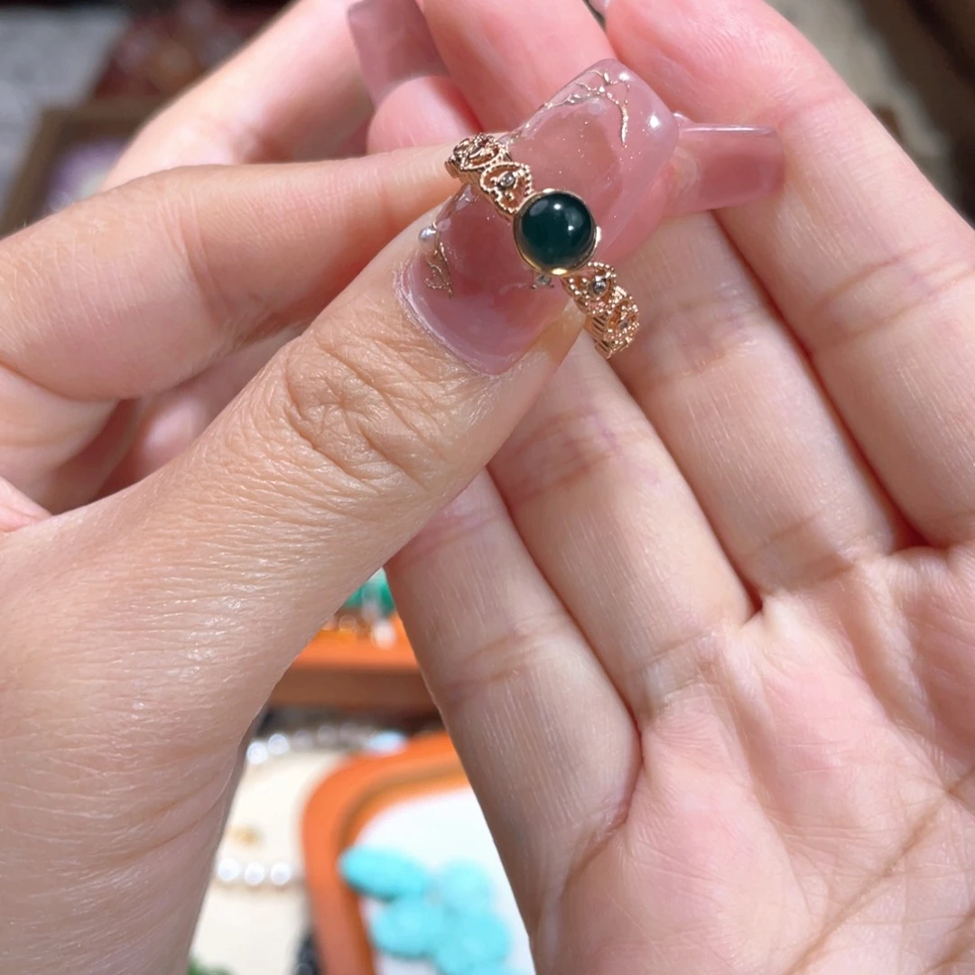 琥珀戒指未镶嵌盈*