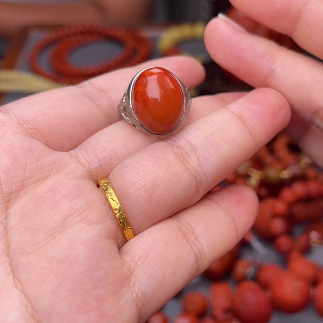 南红玛瑙配饰银S925镶嵌