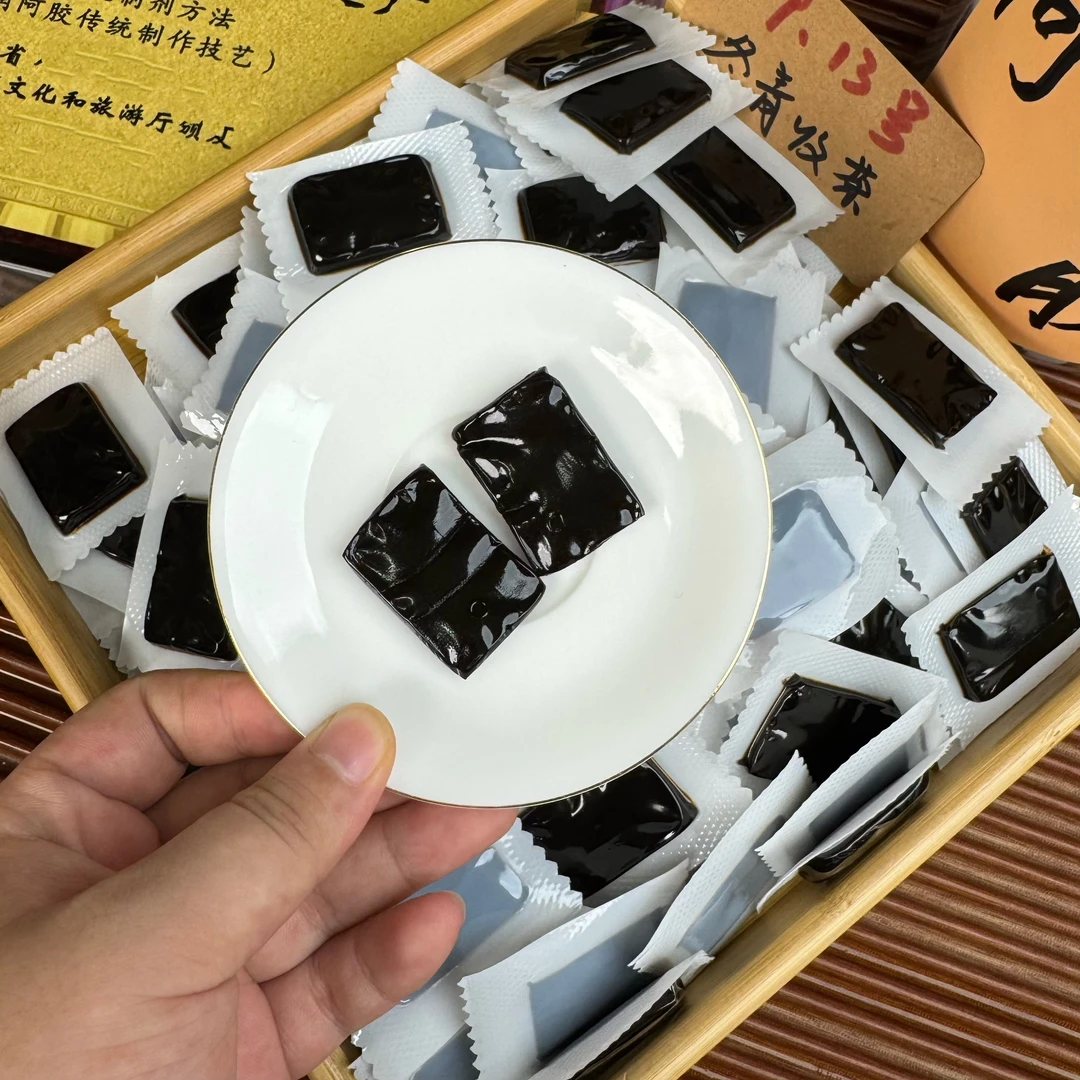 东阿鲜阿胶 九制九炼纯驴皮熬制 开袋即食  冬青收茶
