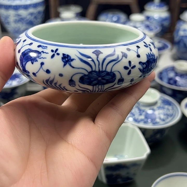 微瑕柴窑鱼藻纹yhg