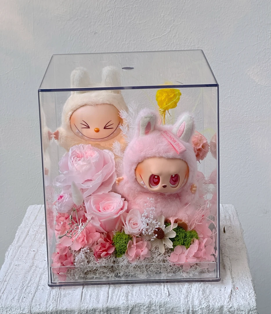 labubu永生花礼盒粉色系送朋友恋人女友生日礼物告白