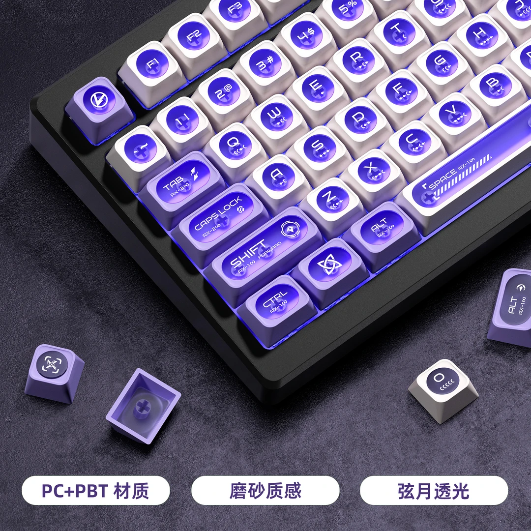 XVX【猫眼石Max】键帽弦月雾面透光个性PC磨砂质感原厂透明透光键帽