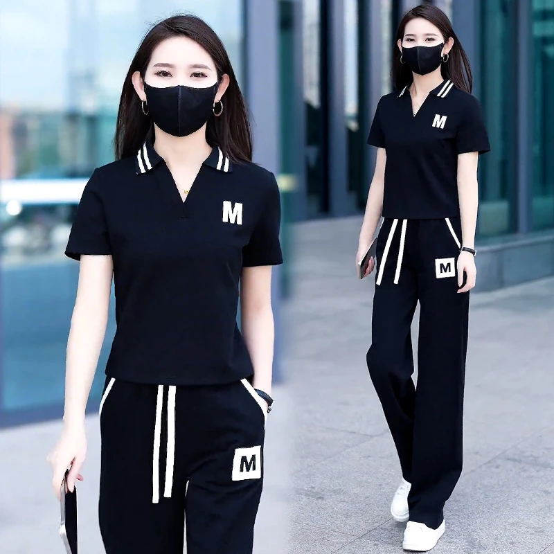 慵懒风时尚气质运动服套装女2025年夏季新款韩版遮肉显瘦两件套