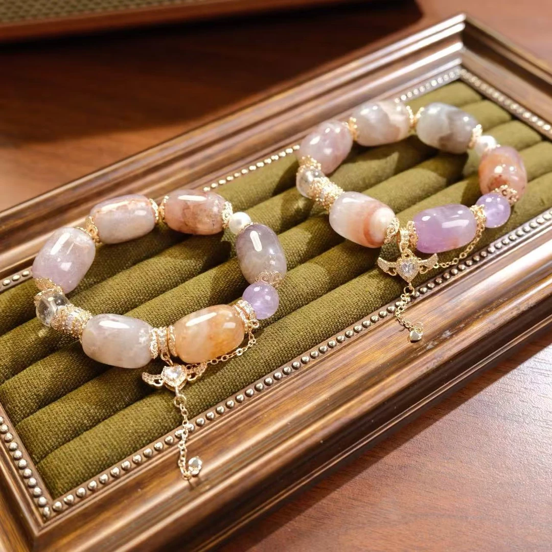 玛瑙共生紫水晶手串手链 颜色微差多样性发其一F609