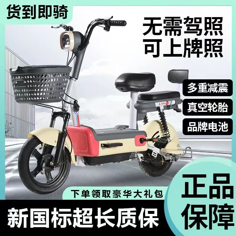 2025新款电动自行车新国标可上牌男女成人代步电瓶车长续航电动车