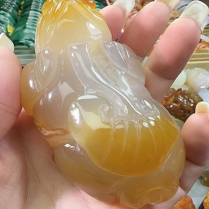 玛瑙/玉髓合金手把件