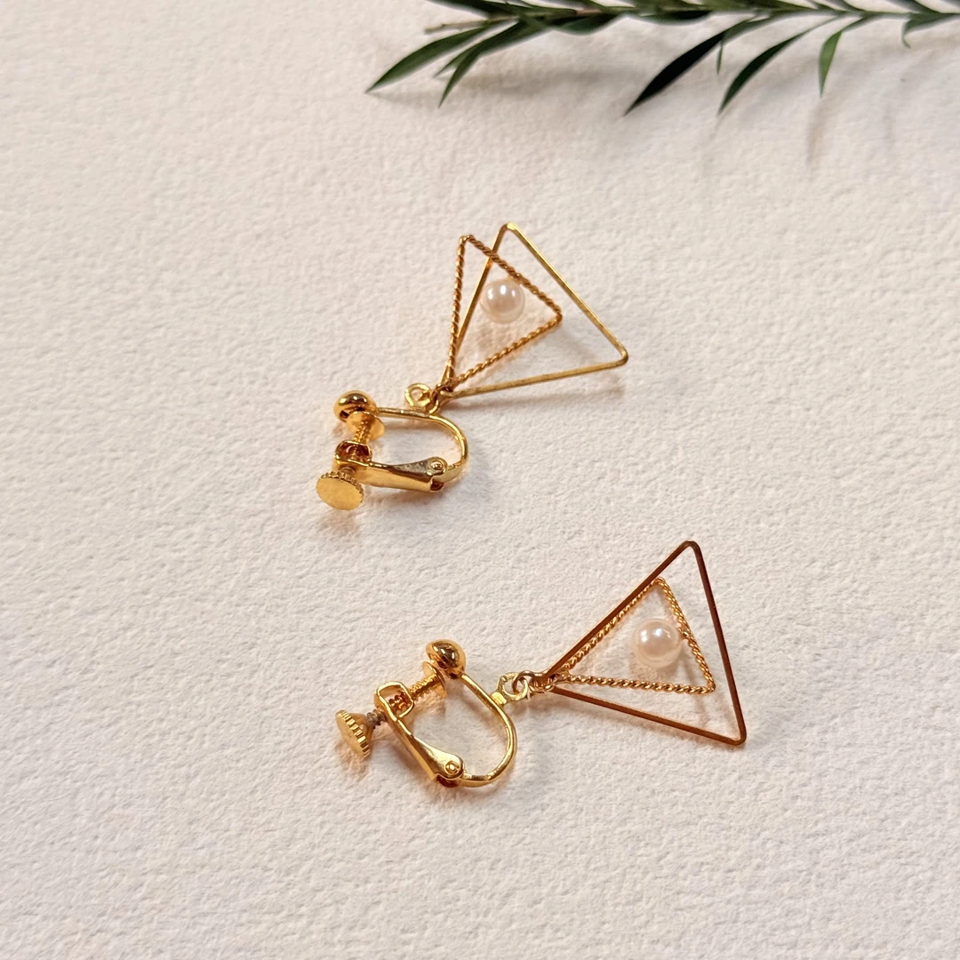 铜合金仿珍珠耳饰 【六六中古】孤品优雅耳夹ap8465