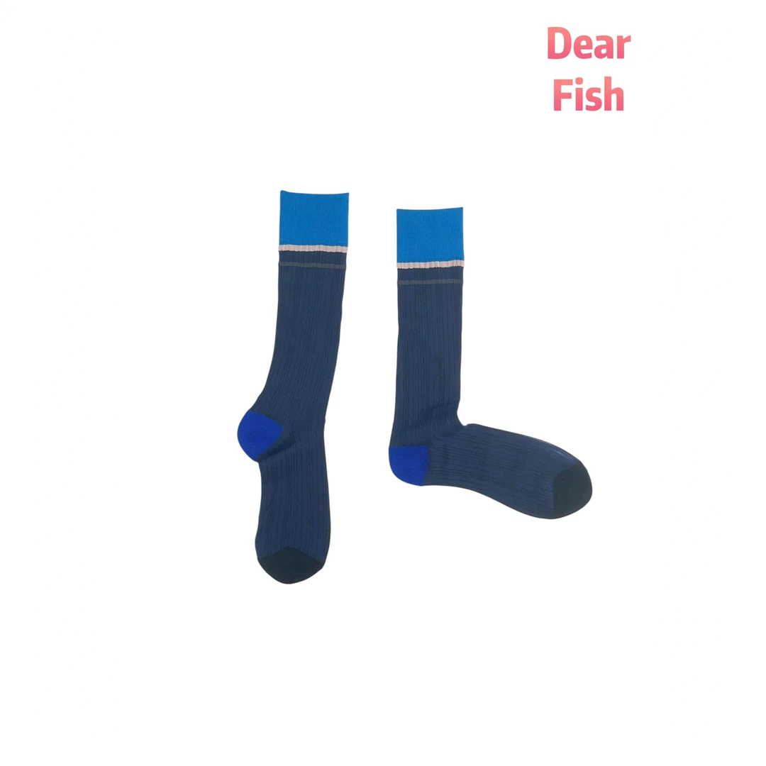 DF DEAR FISH【时区】夏季薄透款透气长筒女袜时尚复古卡斯日系时尚