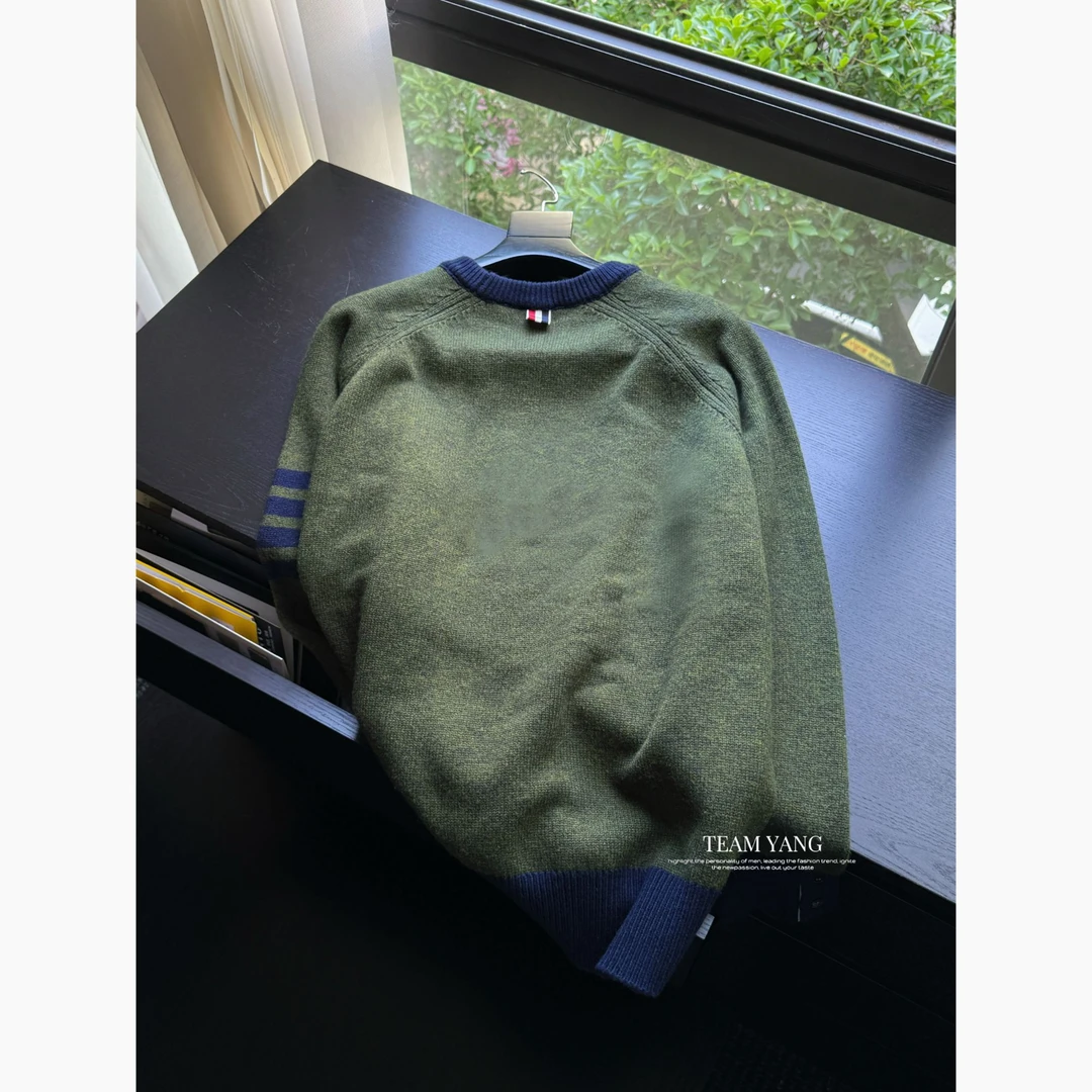 Team Yang-秋冬新品T-B绵羊毛加厚针织撞色设计感休闲老钱风0075