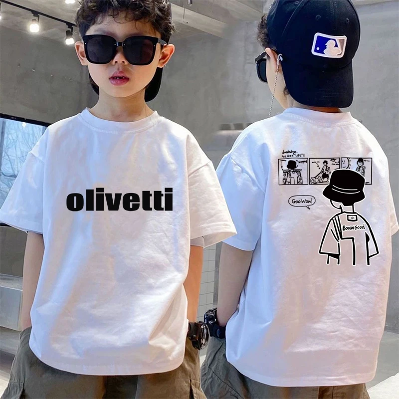 短袖宽松夏季男T恤男女童短袖t恤韩版男孩男童清凉感中大童印花