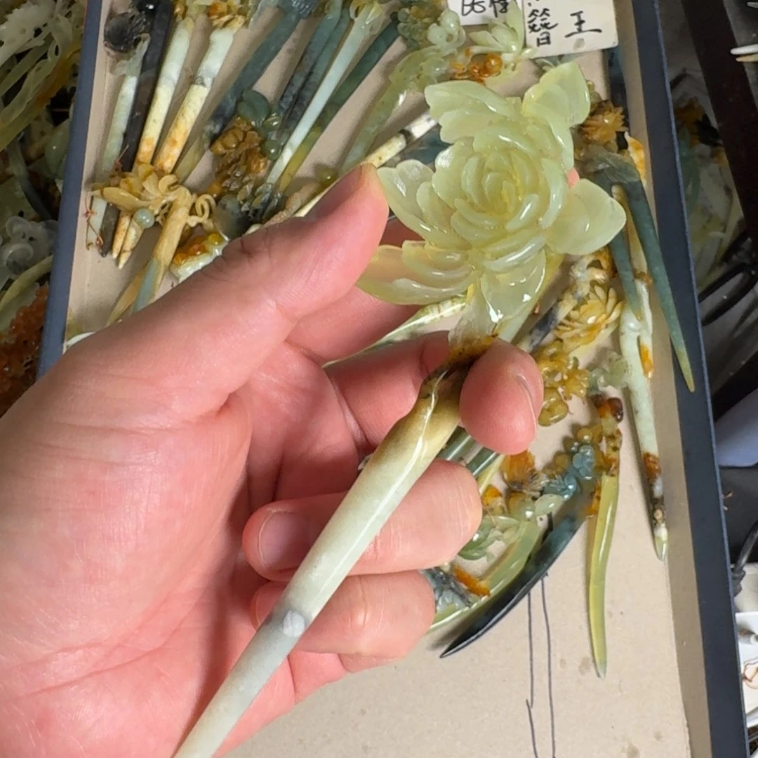岫玉发饰未镶嵌明君玉簪贼拉好看