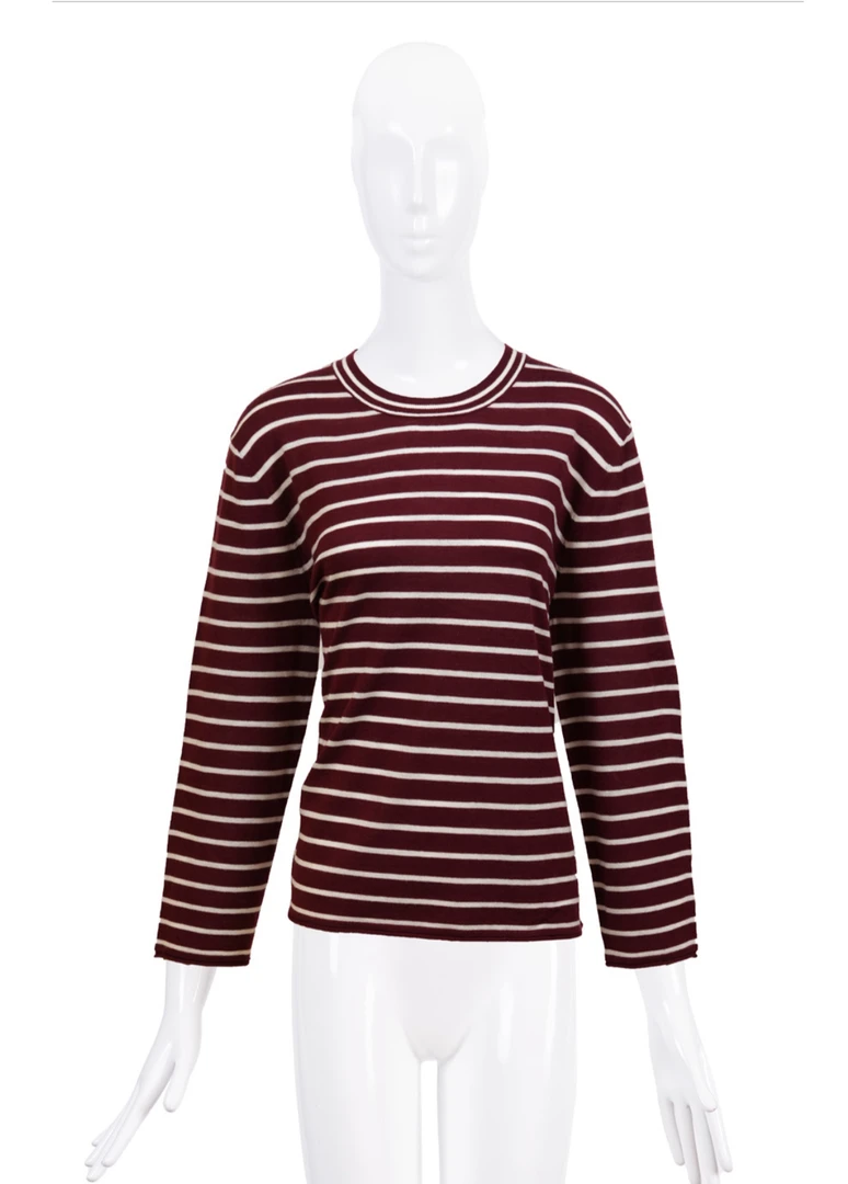 LIVELY·YAN俪妍 红白条纹圆领套衫