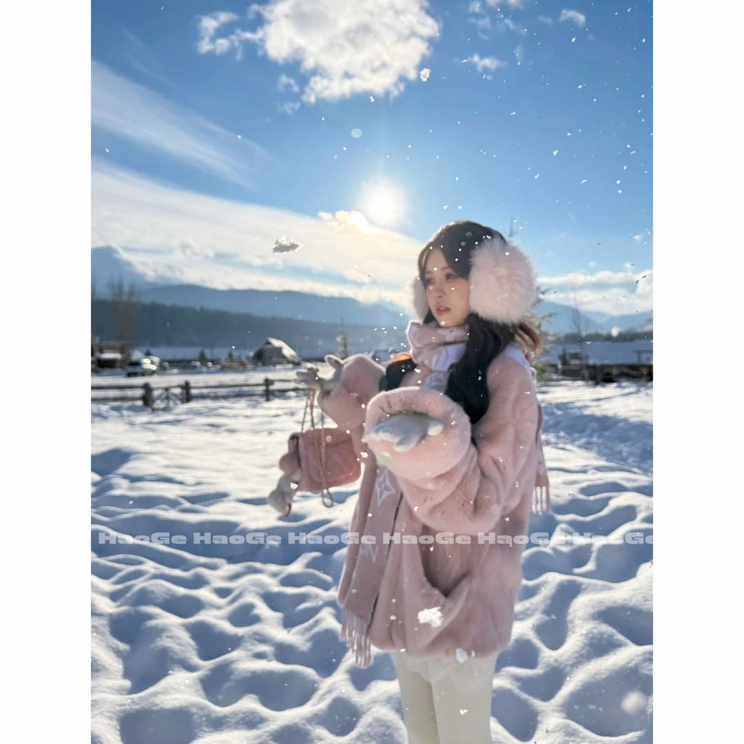 浩哥严选●雪日菲林水貂预HGQ5SD4291A冬季小众保暖气质时尚设计款