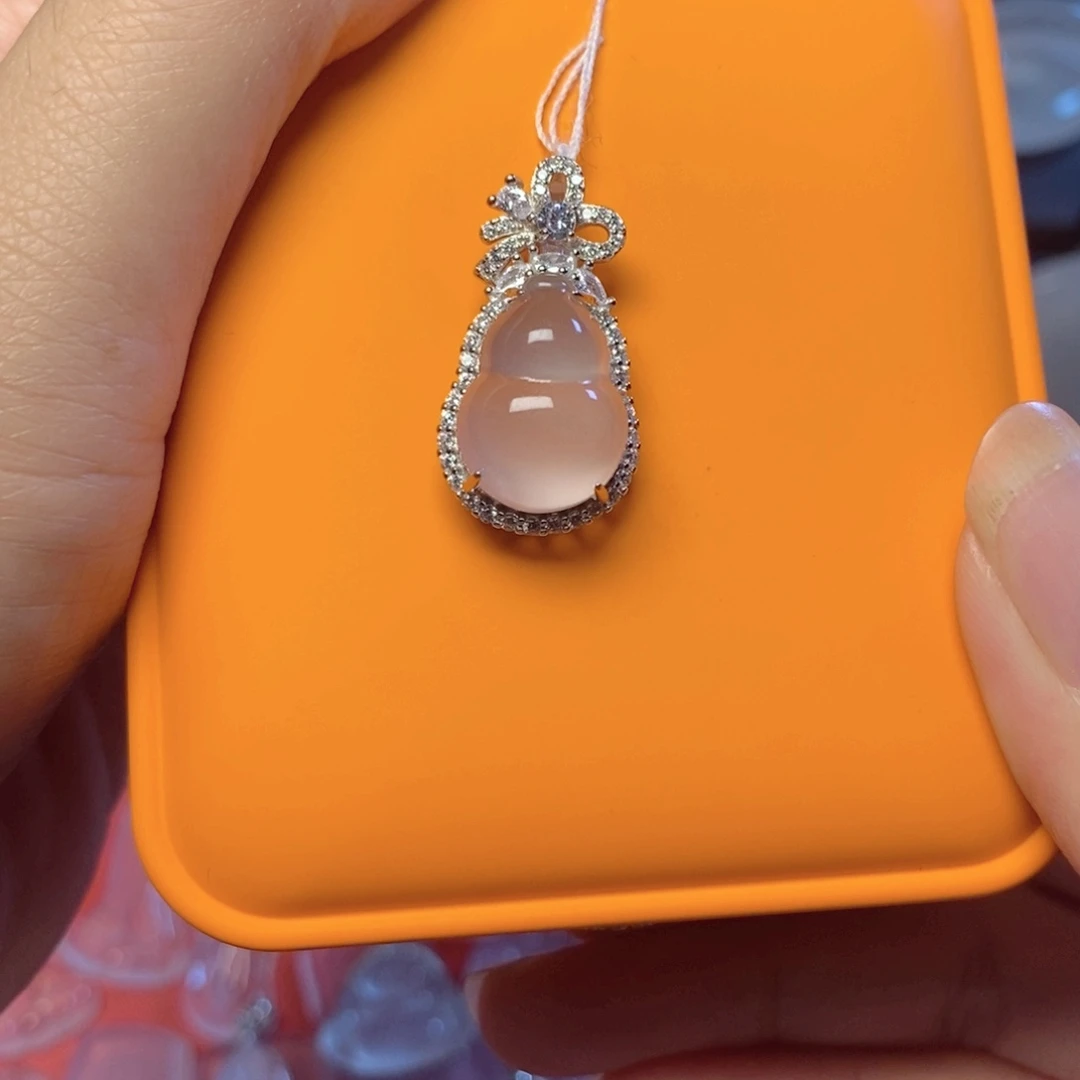 石英质玉银S925镶嵌吊坠(不含链)俄料