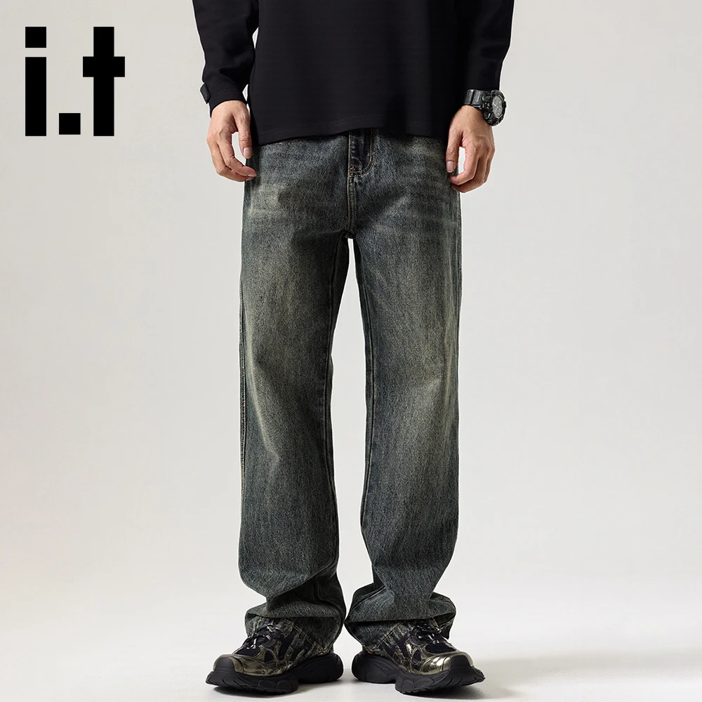 it:CHOCOOLATE美式牛仔裤男秋季2025新款宽松阔腿休闲长裤子潮牌