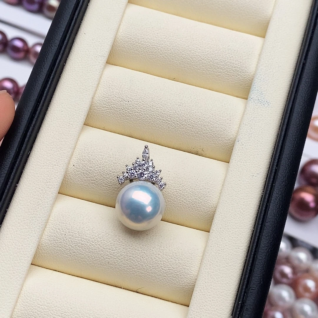 淡水珍珠银S925镶嵌颈饰