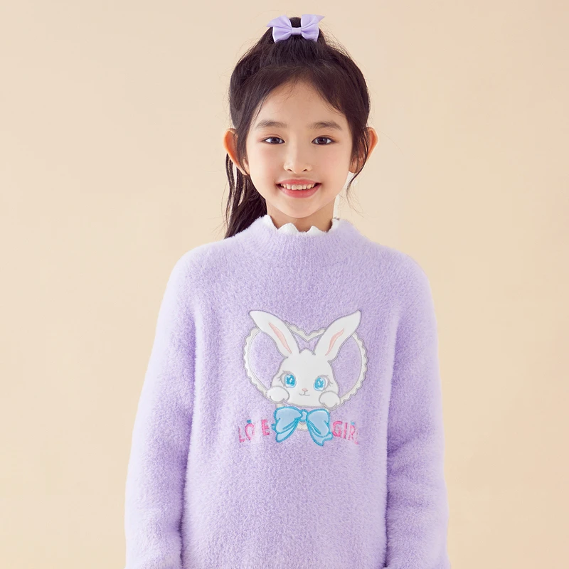 小猪班纳冬装新款儿童保暖毛衣中大童女童女孩冬季毛衫822344311