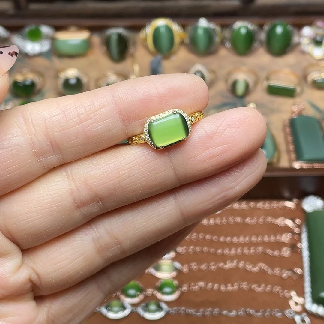 和田玉（碧玉）银S925镶嵌吊坠(赠链)