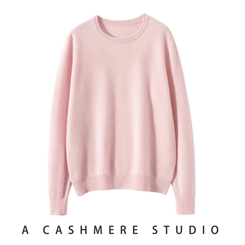 【100%纯山羊绒】经典圆领12针平面200-220克左右经典百搭