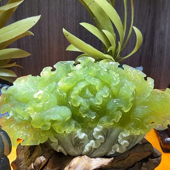 蛇纹石玉摆件合金