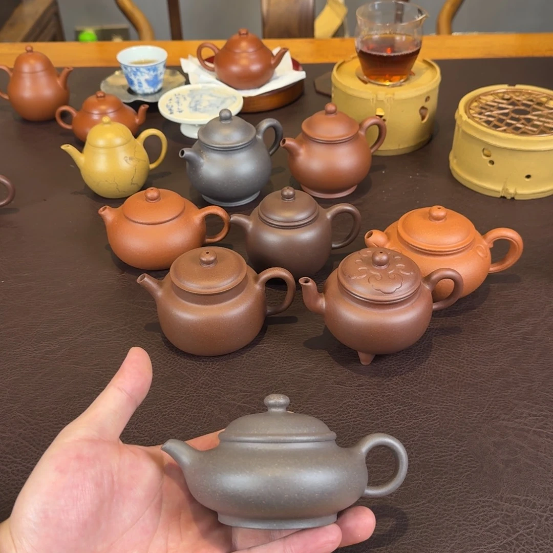 茶壶紫砂天青泥虚扁150cc