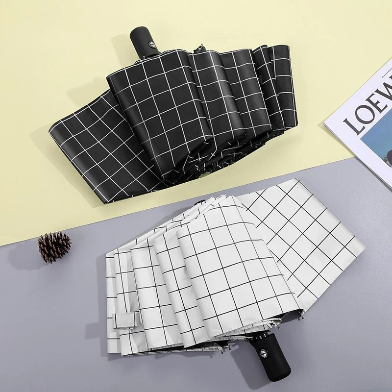 学生防紫外线全自动两用太阳伞遮阳伞晴雨伞潮流黑胶加大加厚加固