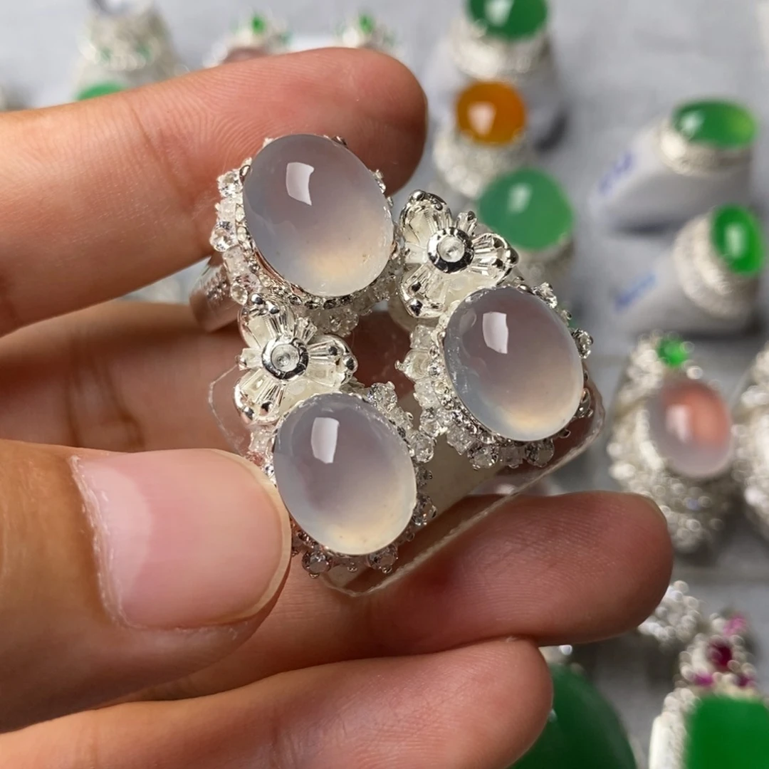 定制翡翠未镶嵌高冰玻13.4mm