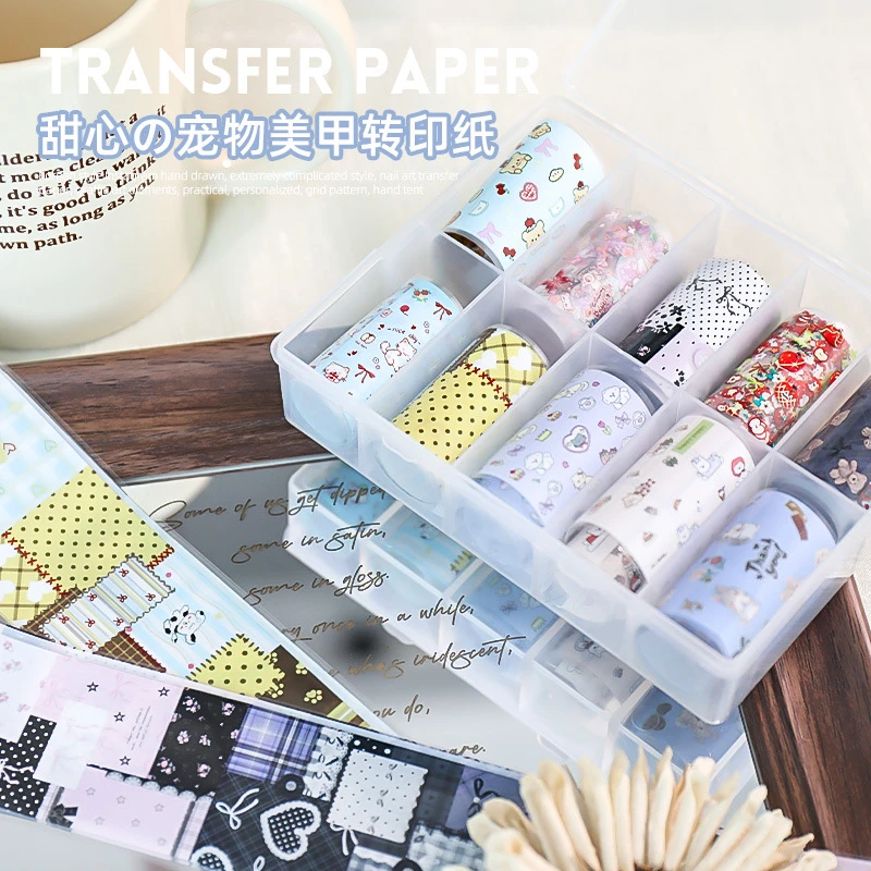 潮际美甲饰品10张装甜心宠物转印纸星空贴纸可爱手绘卡通纸套装