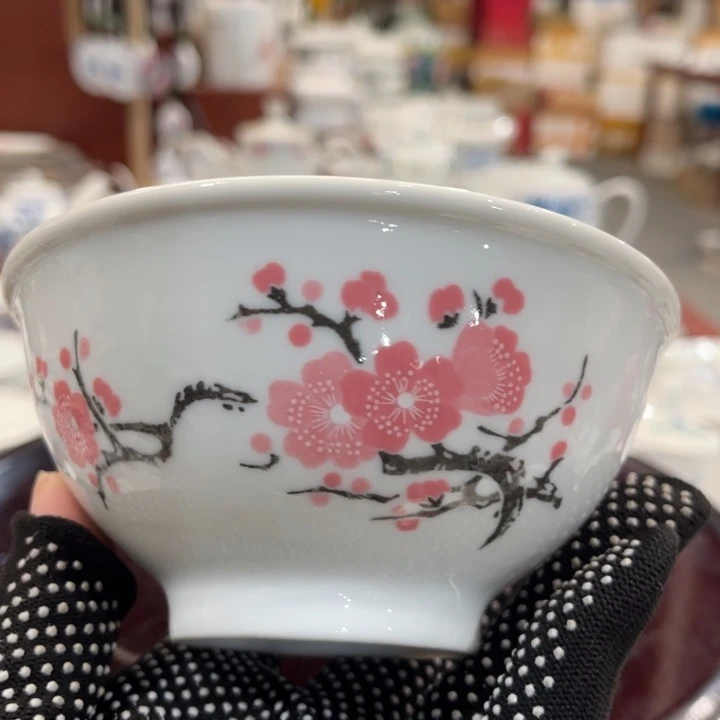 陶瓷醴陵群力釉下五彩5寸饭碗