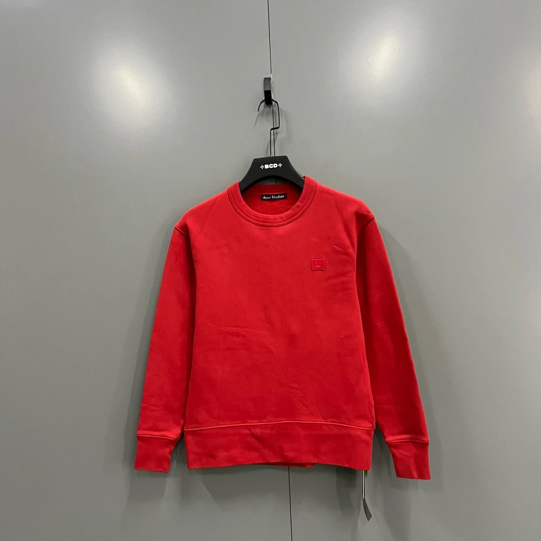 95新 Acne studio zz40 红色表情徽标刺绣卫衣 XXS码/605256