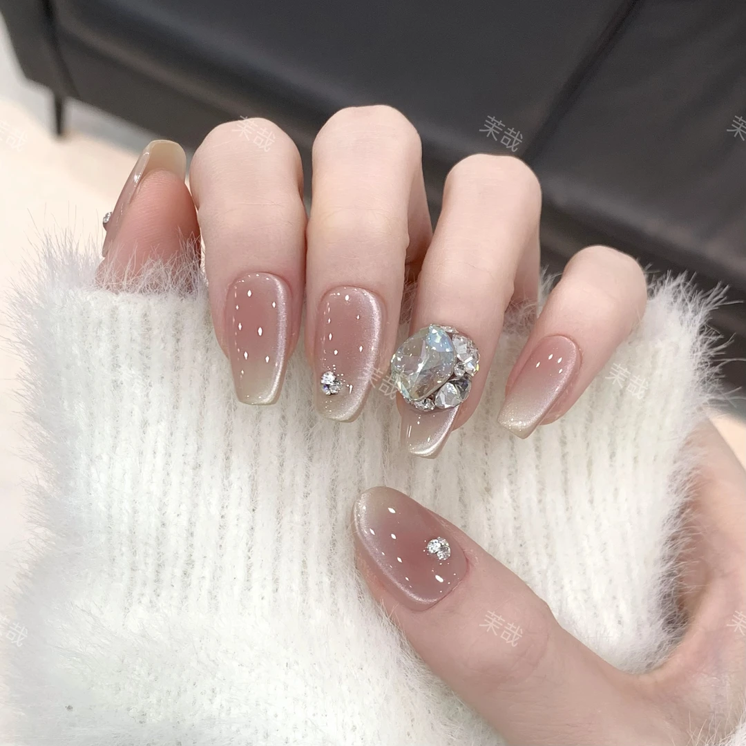 茉哉现货【佩里月光】纯手工定制美甲拆卸穿戴甲A3737