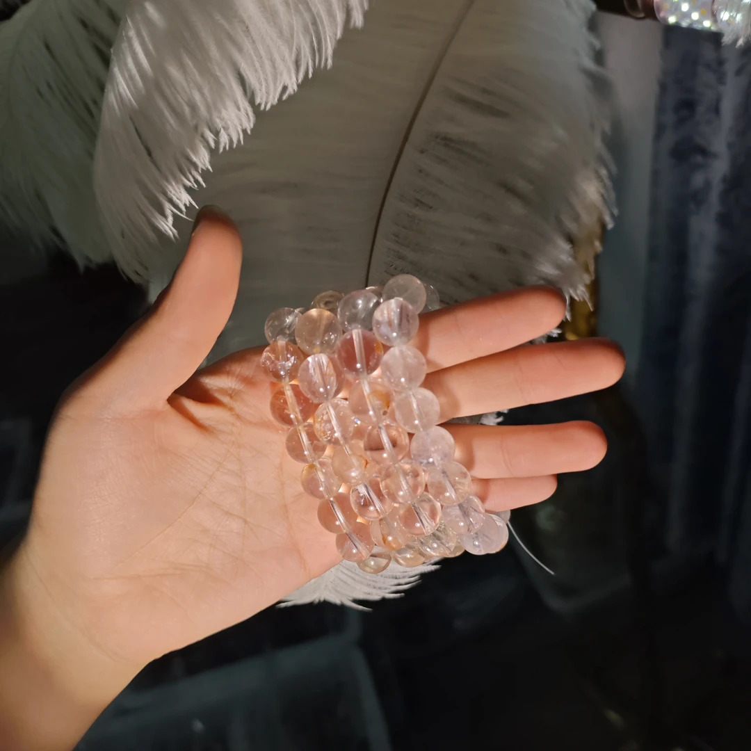 0073轻奢珠宝天然水晶胶花单圈手链冰透温柔通勤时尚串 多样性发1