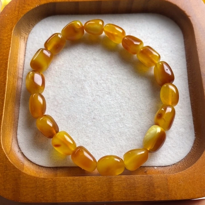 蜜蜡裸石未镶嵌尺寸8，微瑕串，7.7g