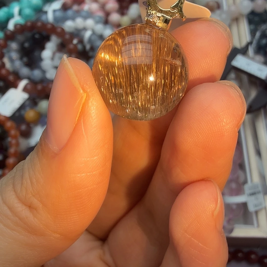 吊坠(不含链)银S925镶嵌水晶幽灵穿发17.2mm