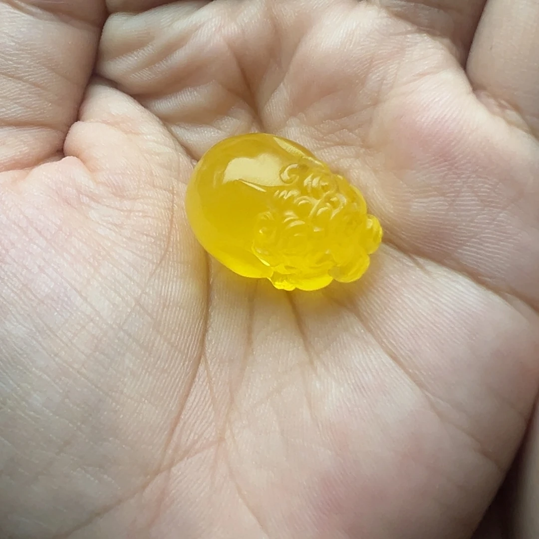琥珀未镶嵌珠宝奇石貔貅打孔不退换