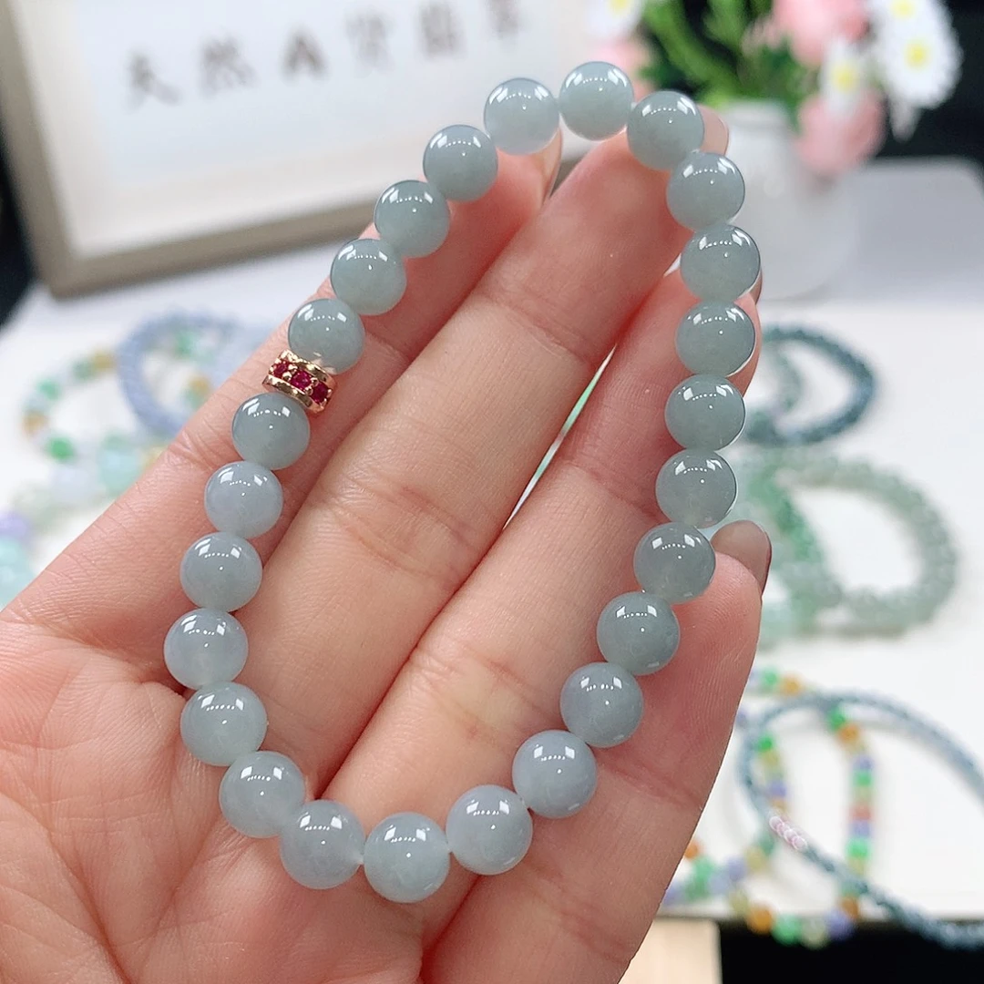 翡翠未镶嵌手链手链7mm