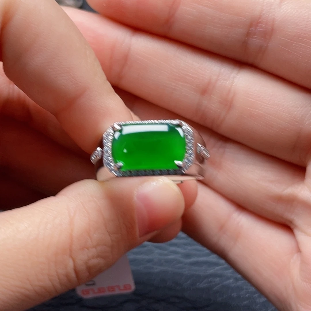 翡翠银S925镶嵌戒指没有运费险3732