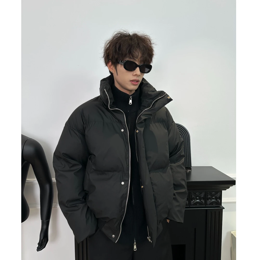 立领厚款保暖收口袖短款时尚潮流韩版宽松棉服夹克男女同款秋冬