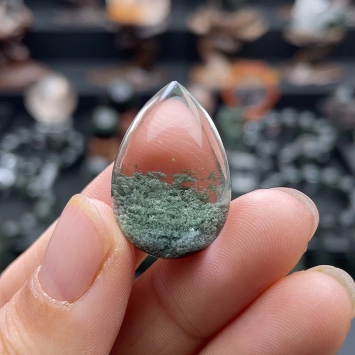 未镶嵌水晶颈饰绿幽灵聚宝盆水滴吊坠