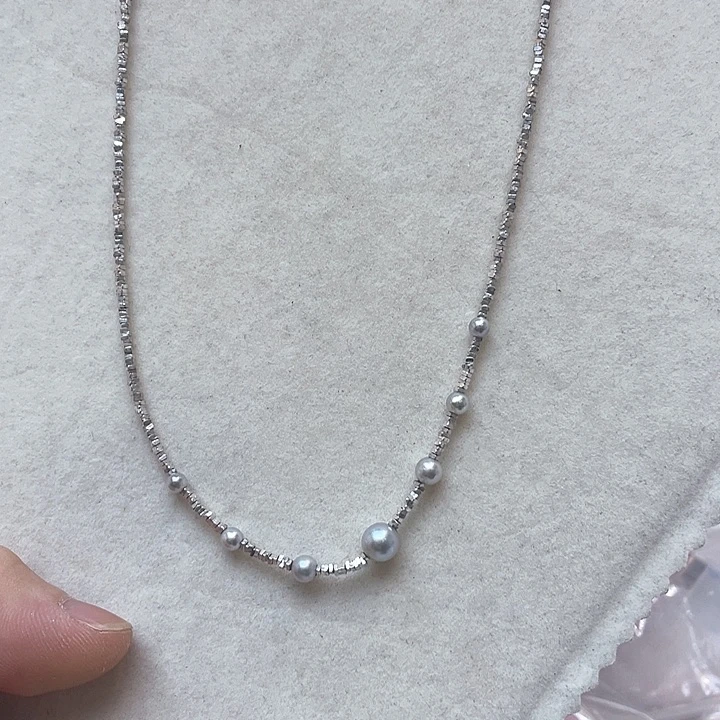 项链银S925镶嵌海水珍珠