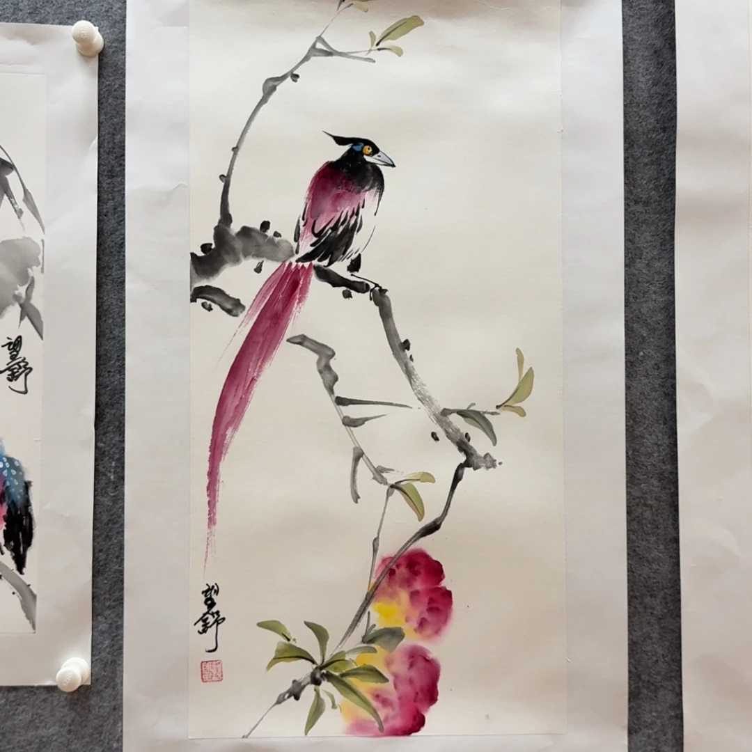 国画四尺四开作品花鸟