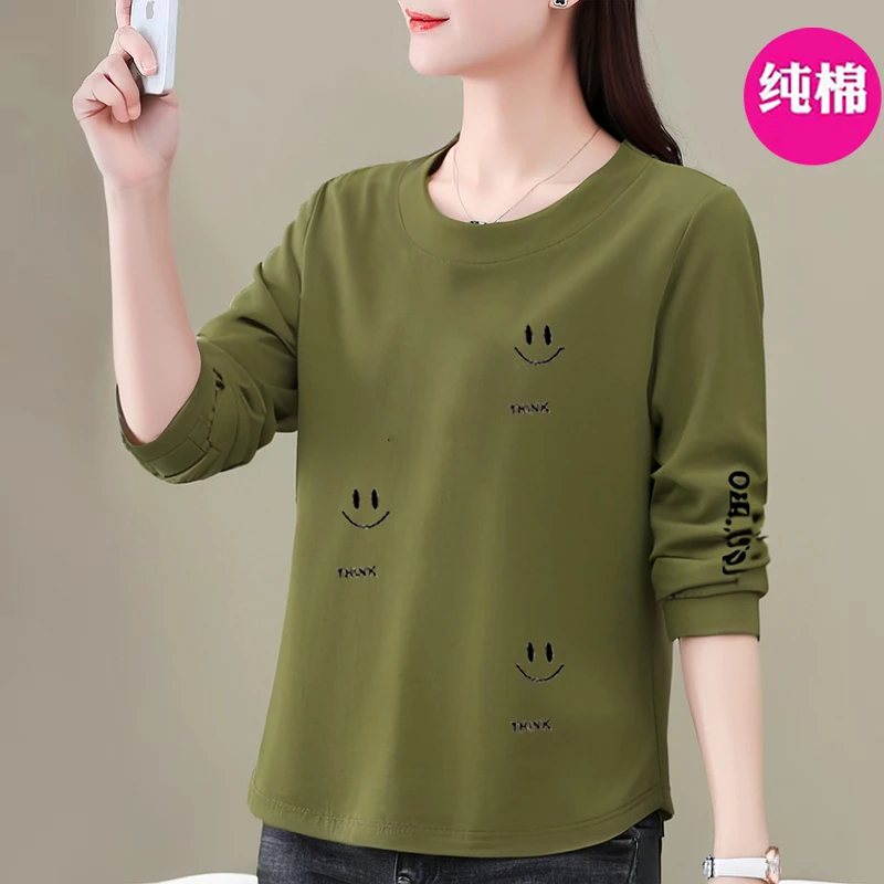 纯棉大码七分袖t恤女春夏季新款韩版休闲宽松显瘦洋气减龄打底衫