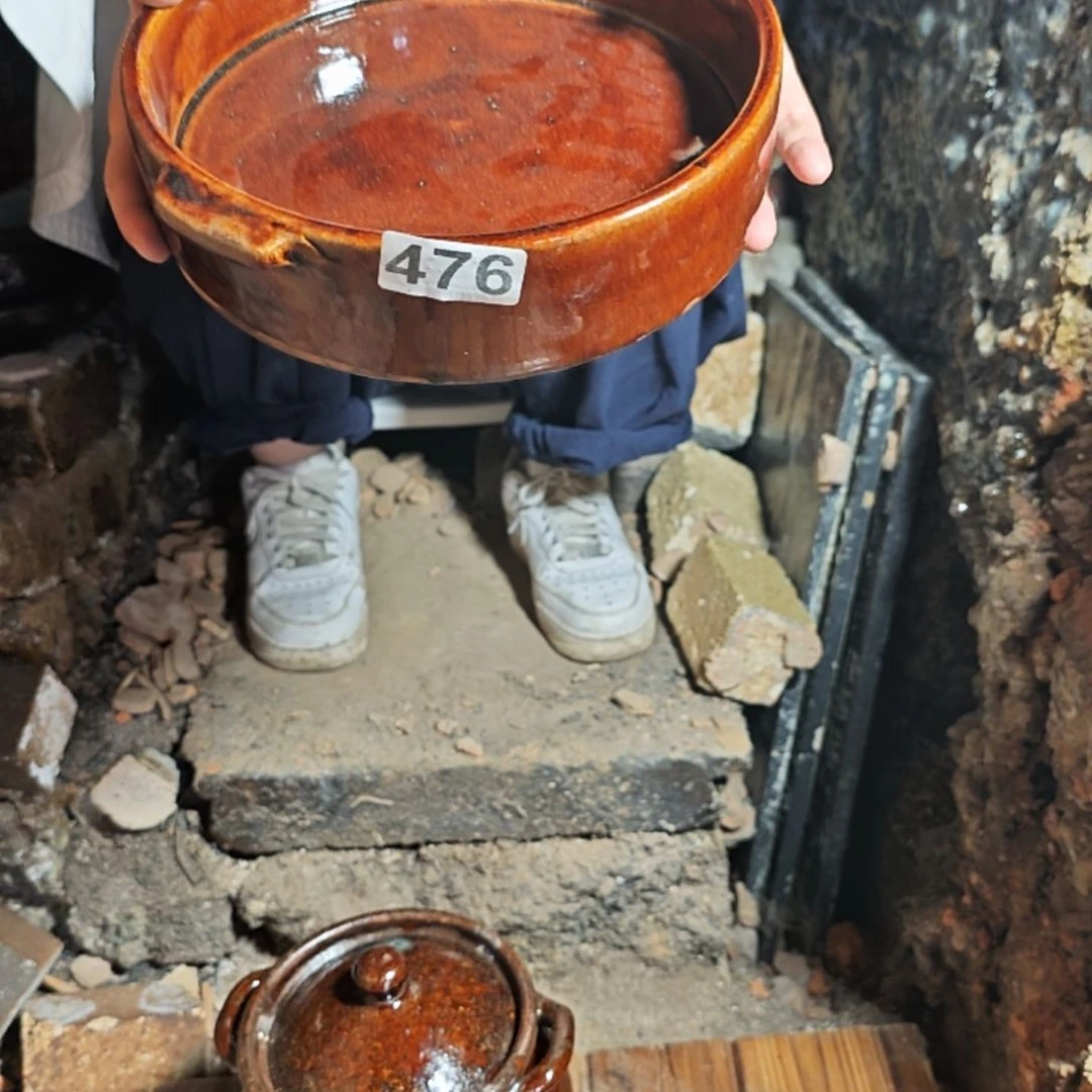 太***玄瓷片476盘手工拉坯柴火烧制