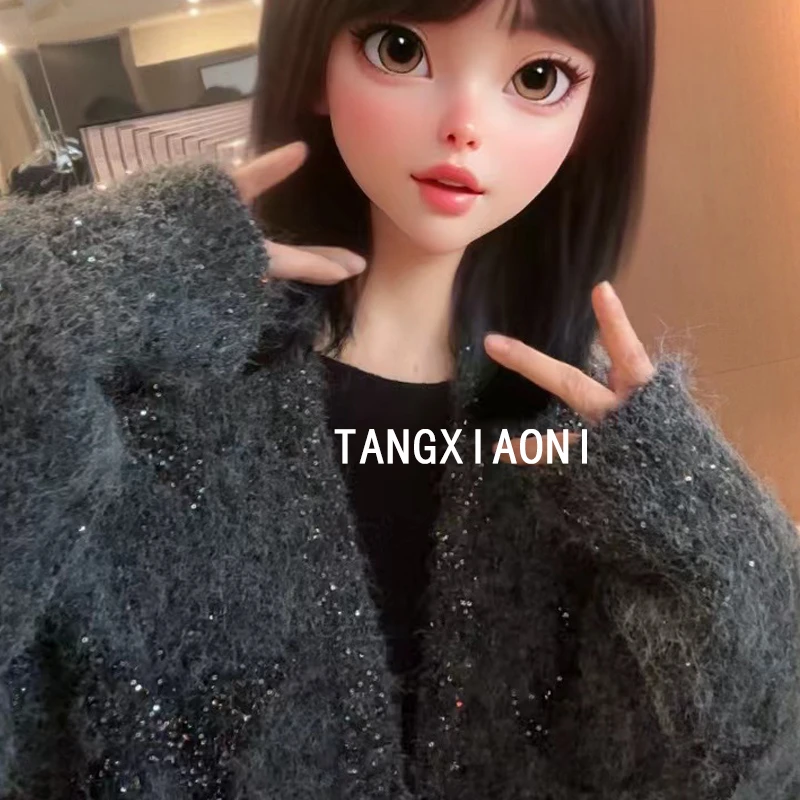 5店 重工重磅款 黑闪蝴蝶外套 大毛衣潮牌女装