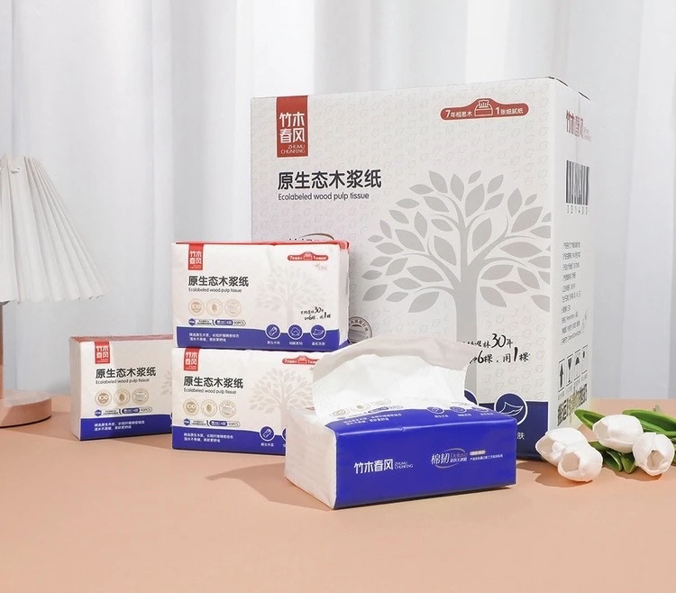【原生态木浆抽纸】竹木春风100%原生木浆纸湿水不破面巾纸餐巾纸