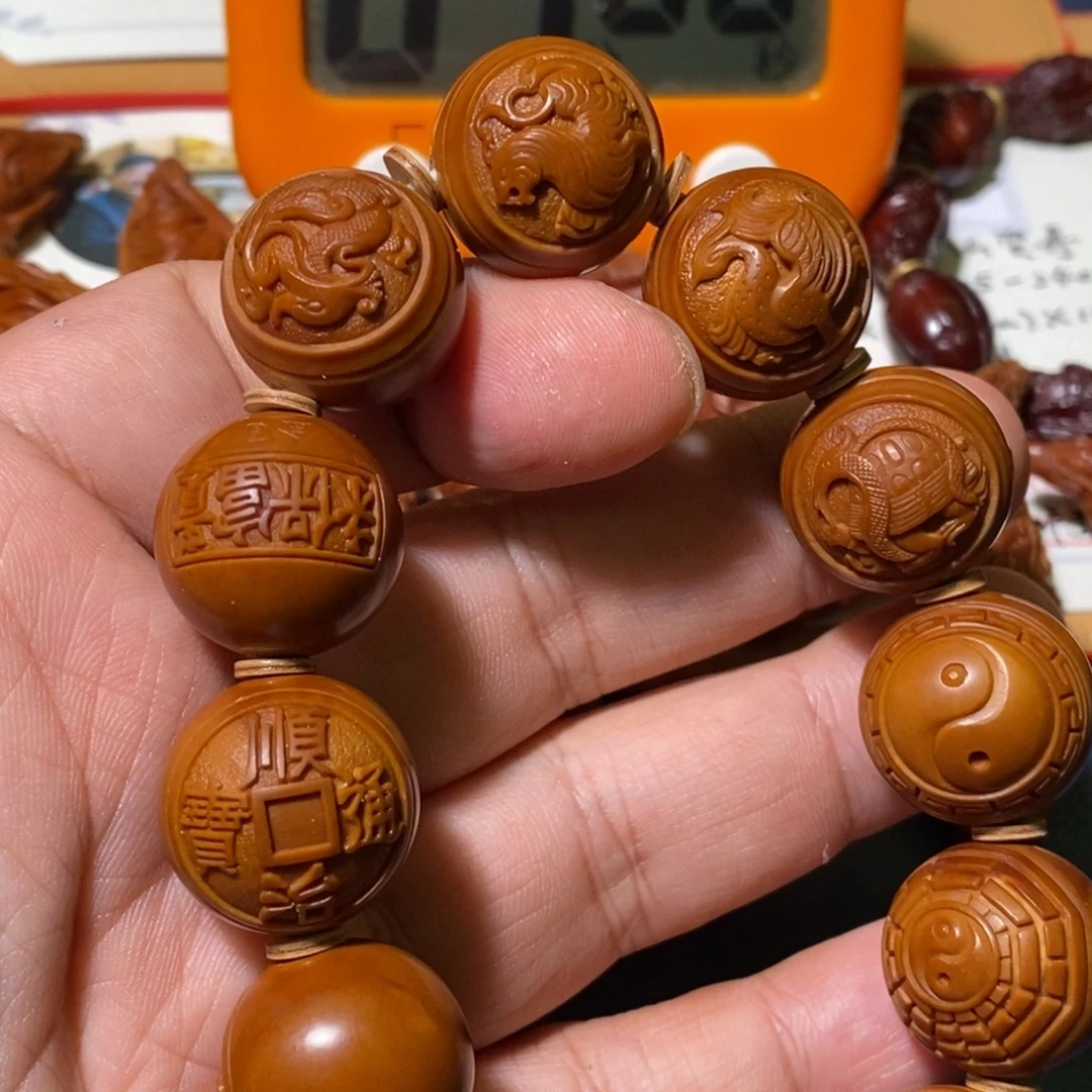 白***子手串/手链橄榄核核雕核雕核雕