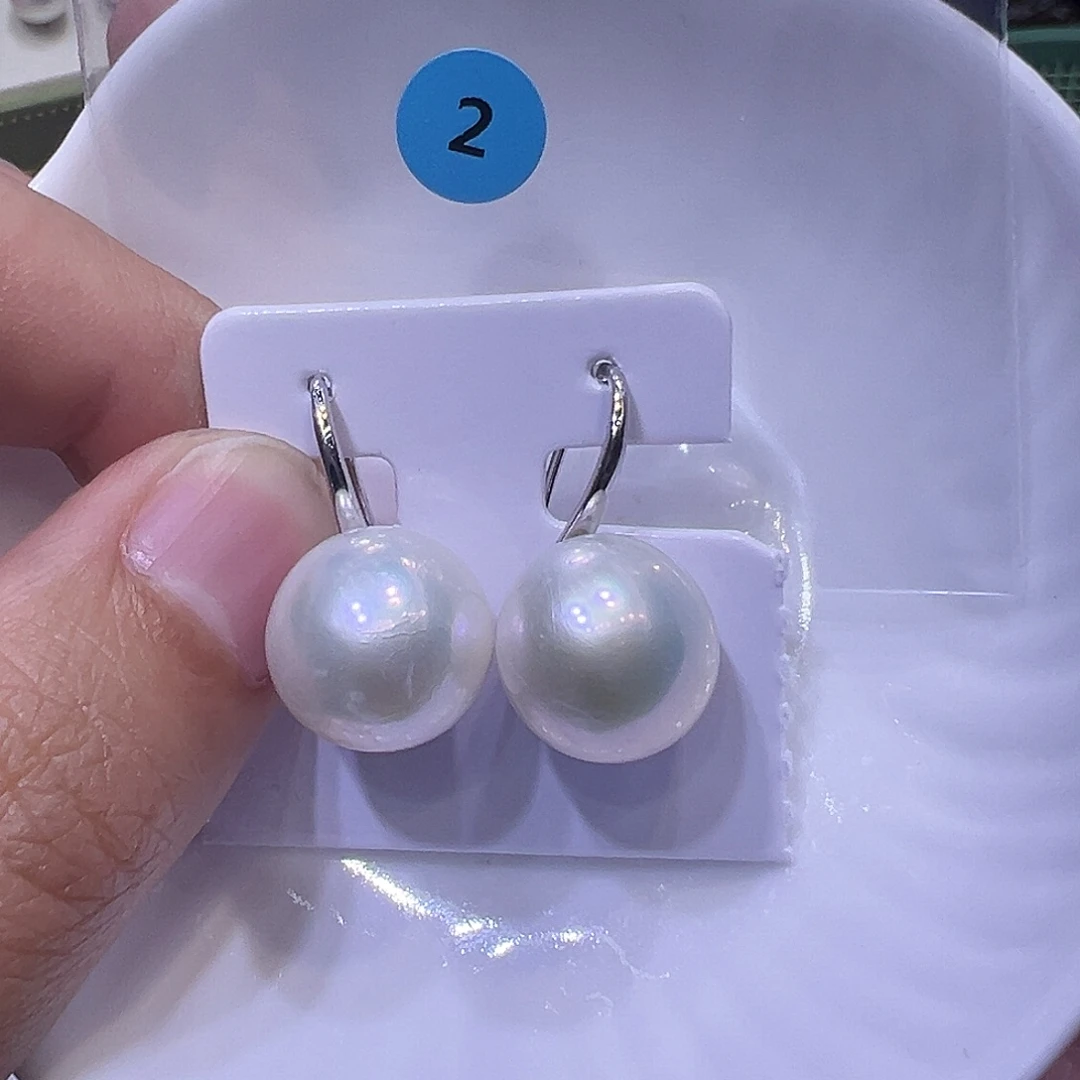银S925镶嵌耳饰淡水珍珠